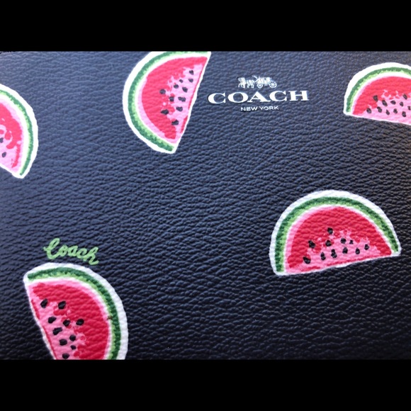 🍉New Coach Watermelon Print Corner Zip Wristlet🍉 - Picture 11 of 15